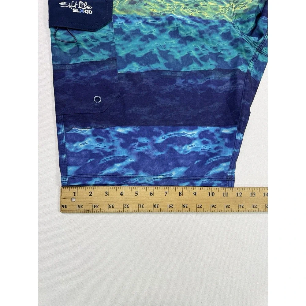 Salt Life SLX-QD Vapor Stretch Board Shorts Mens 38x9.5 Graphic Water Beach Swim